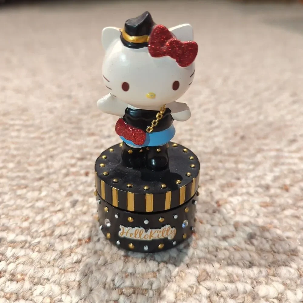 Sanrio Hello Kitty Trinket Box Black Gems Studded Glitter Glam